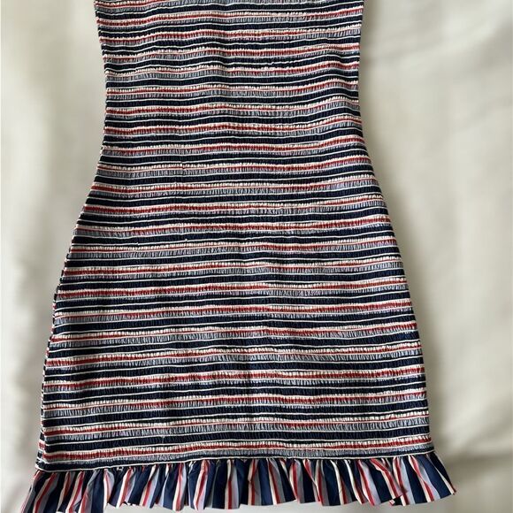 Storia Red White Blue Stretch Dress size L - Picture 6 of 6
